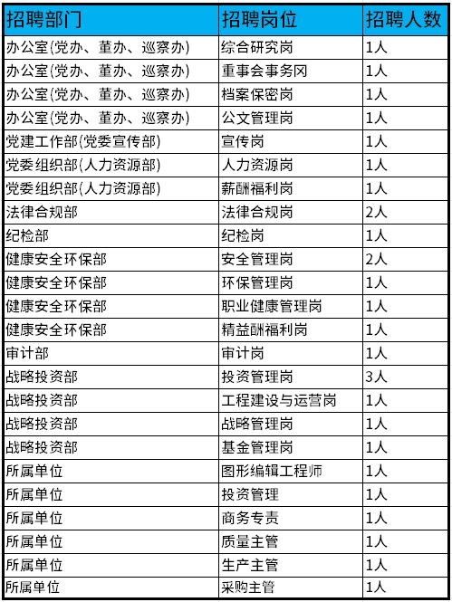 需要多名主管！中國(guó)資源循環(huán)集團(tuán)綠色投資有限公司面向社會(huì)公開(kāi)招聘公告